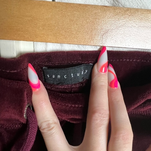 Sanctuary | Velour Jogger Pants | Red large - Picture 11 of 11